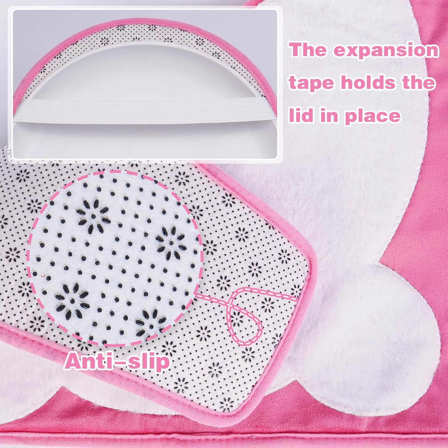 Easter Bunny Bathroom Set with Fluffy Rabbit Tail and Bath Mat