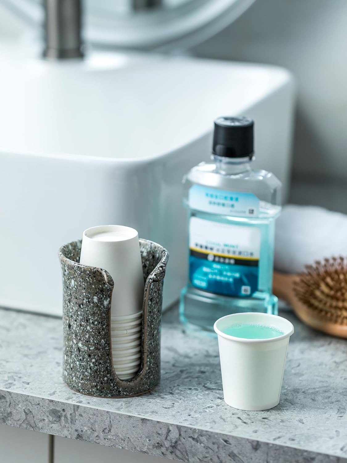 YHOJOY Ceramic Cup Holder for 3 Oz Bathroom Cups