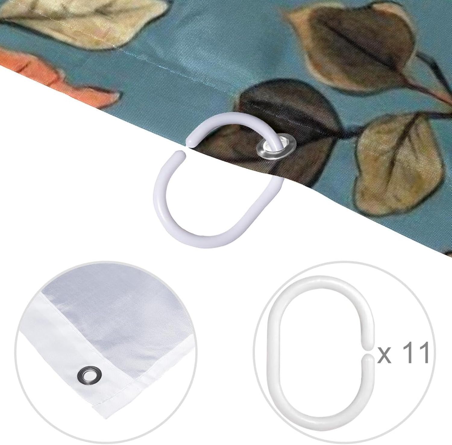 Cute Squirrel Shower Curtain Set with 12 Hooks