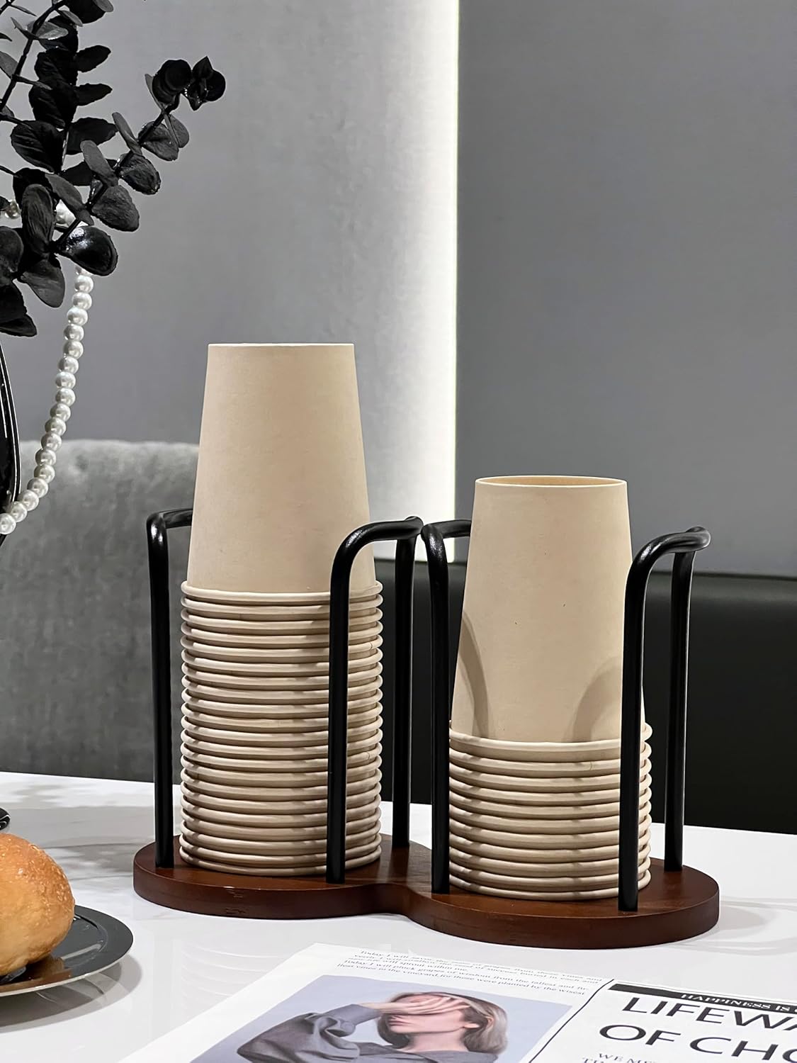 Buysing Wood Cup Holder 3oz-12oz for Office Kitchen