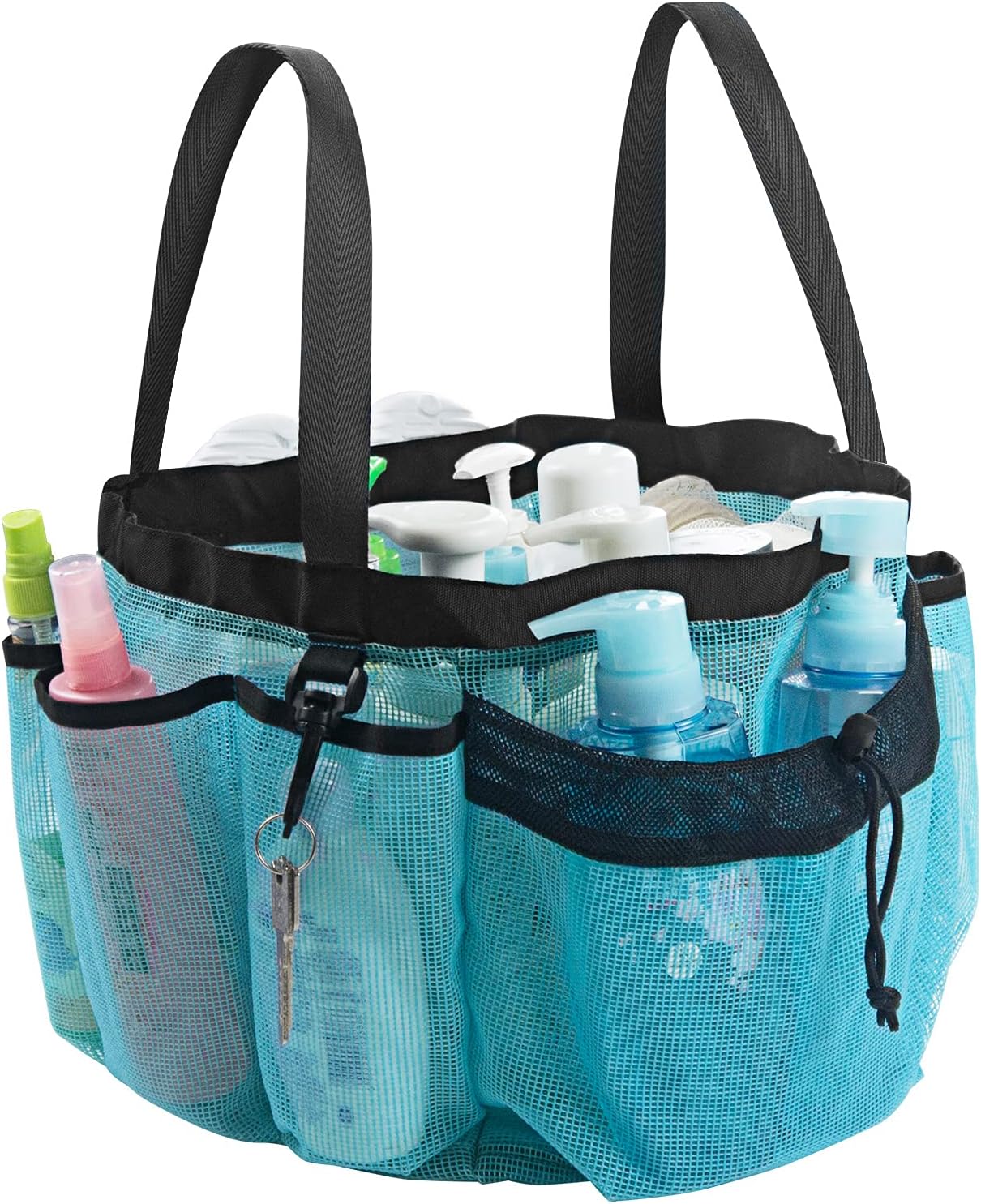 Moyad Large Mesh Shower Caddy Basket with Handle Blue