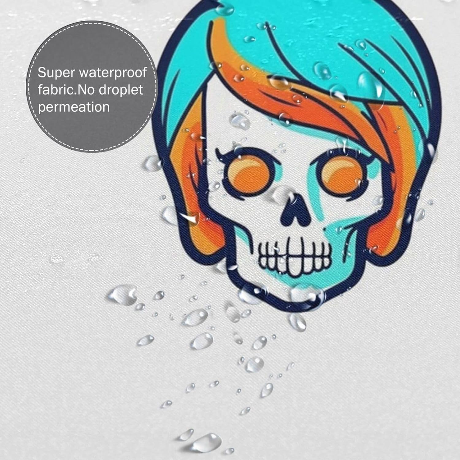 TIYAANDSY Cartoon Skull Shower Curtain Set 1