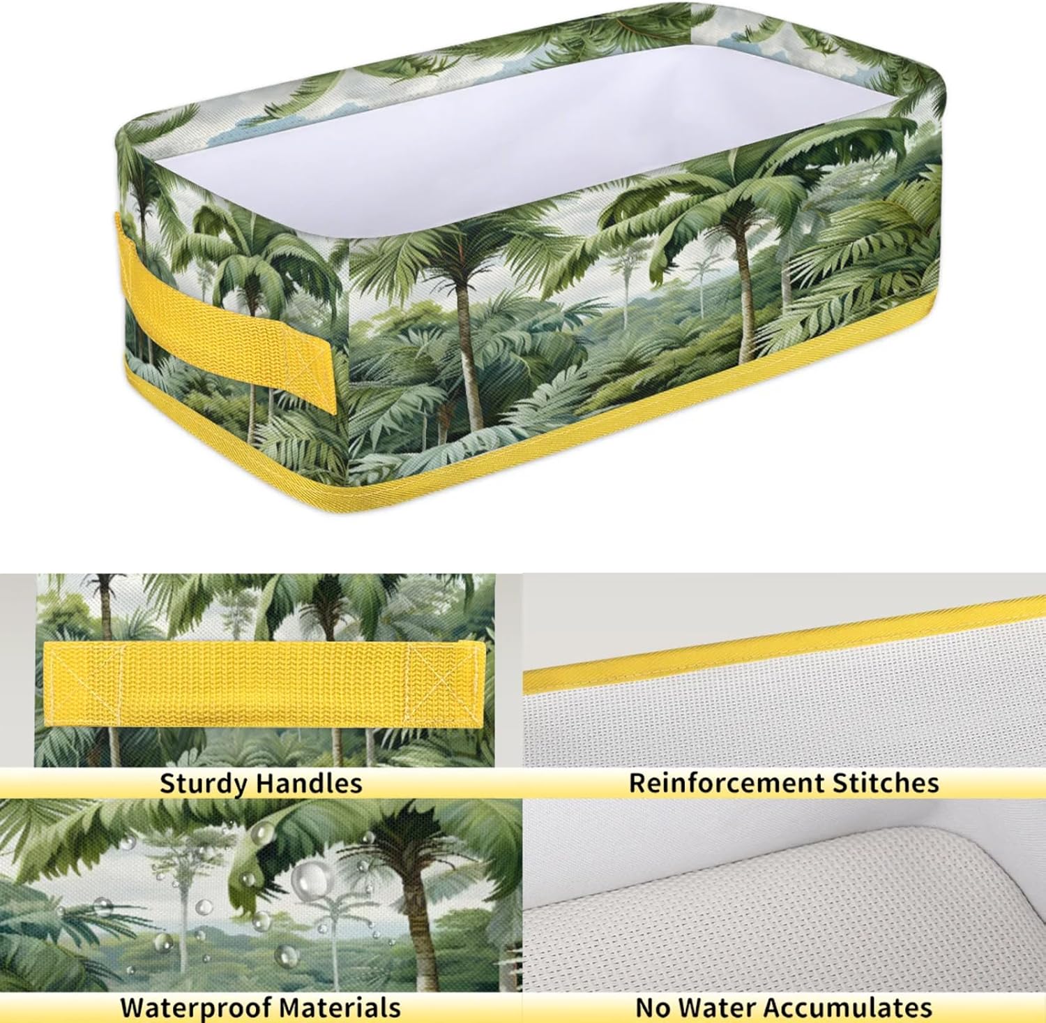 Snatocys Palm Trees Toilet Paper Basket with Handles 1