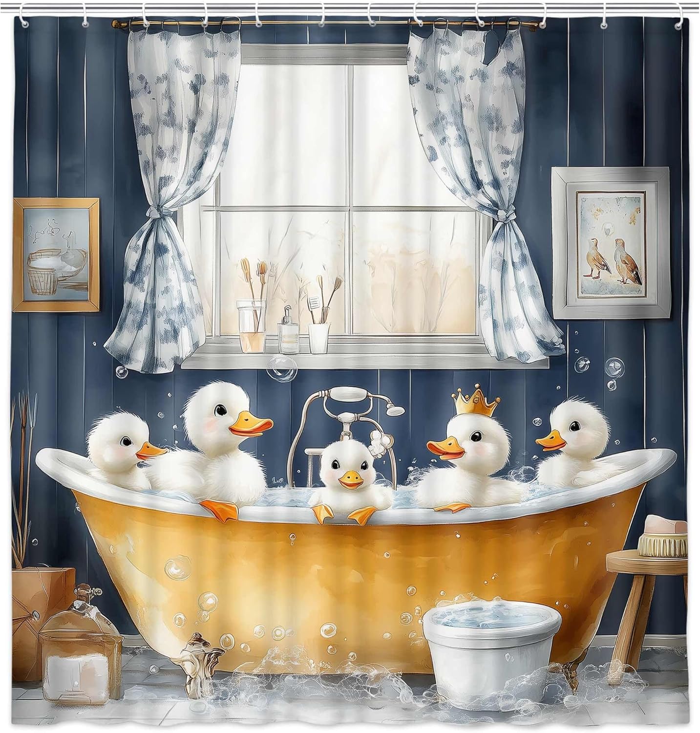 JAWO Funny Kids Shower Curtain 72x72 with Hooks