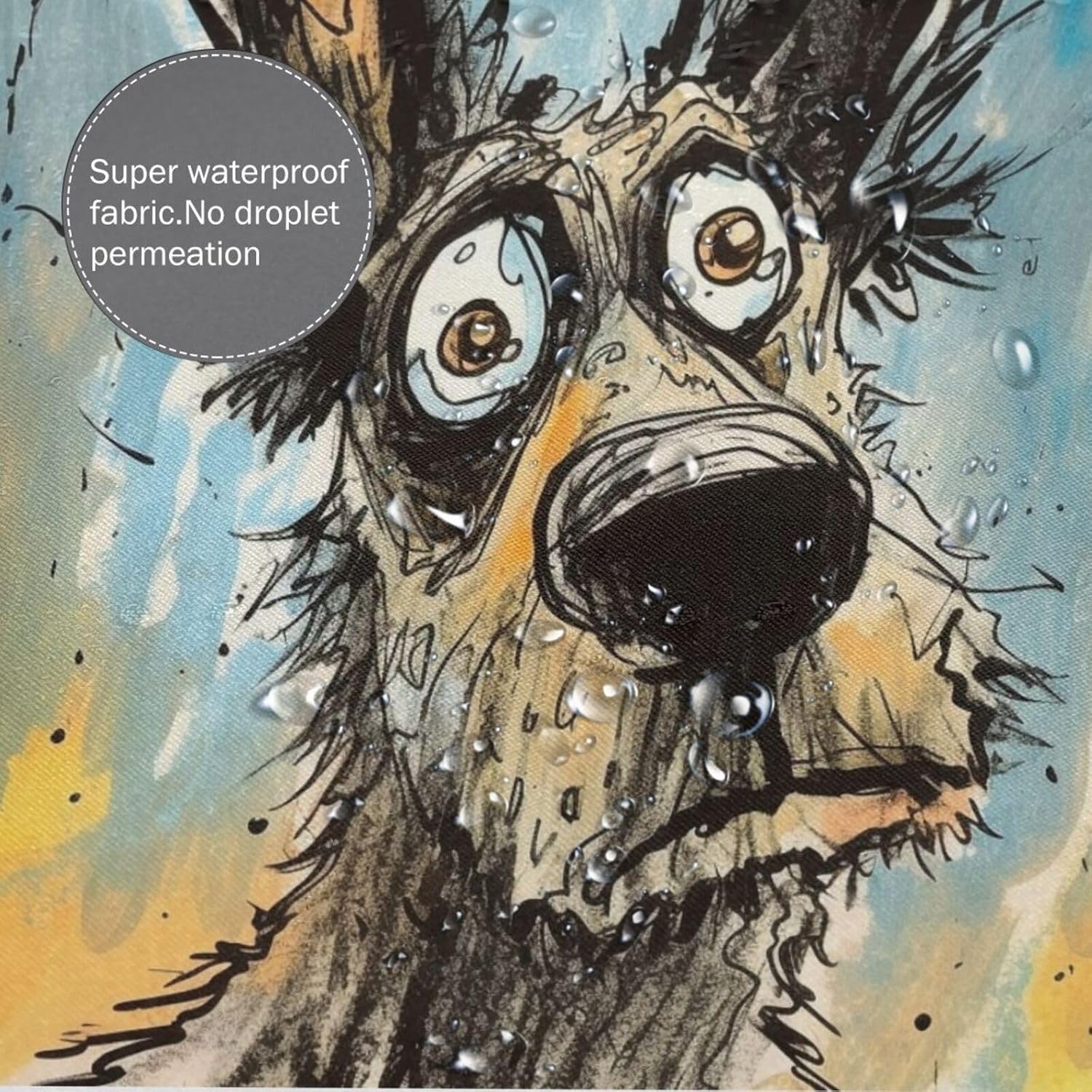 TIYAANDSY Cartoon Dirty Dog Shower Curtain Set 1