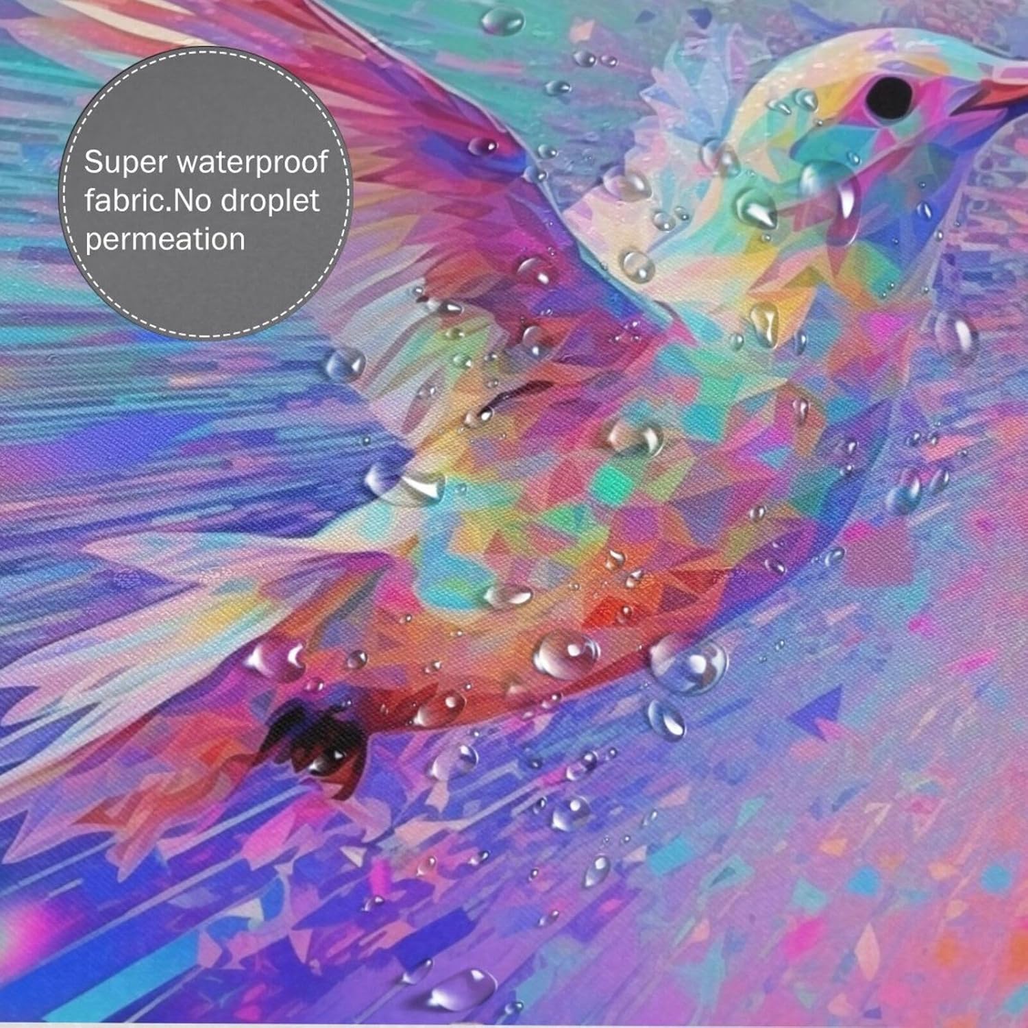 Boho Hummingbird Shower Curtain with 12 Hooks 72x72in