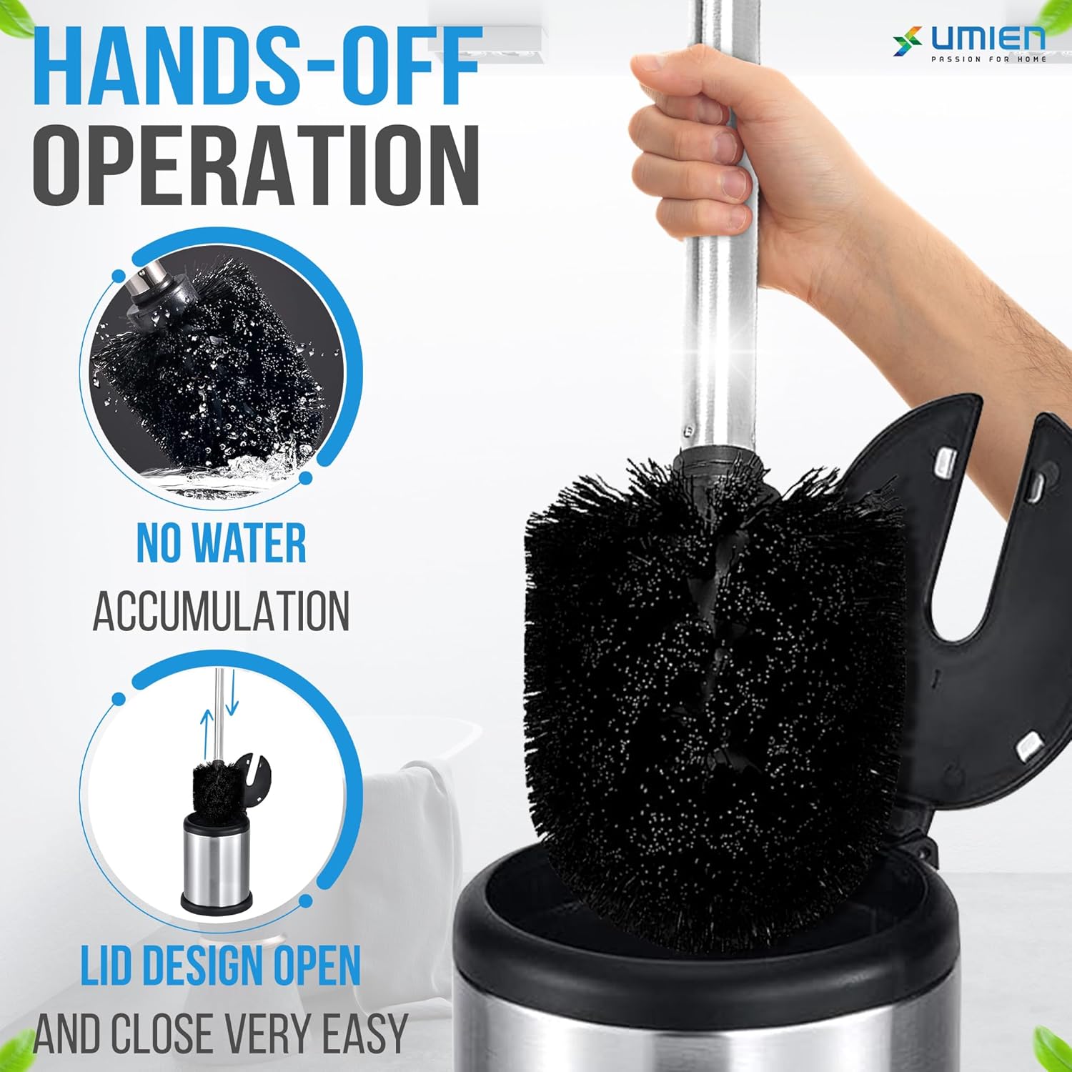 UMIEN Toilet Brush with Lid and Canister
