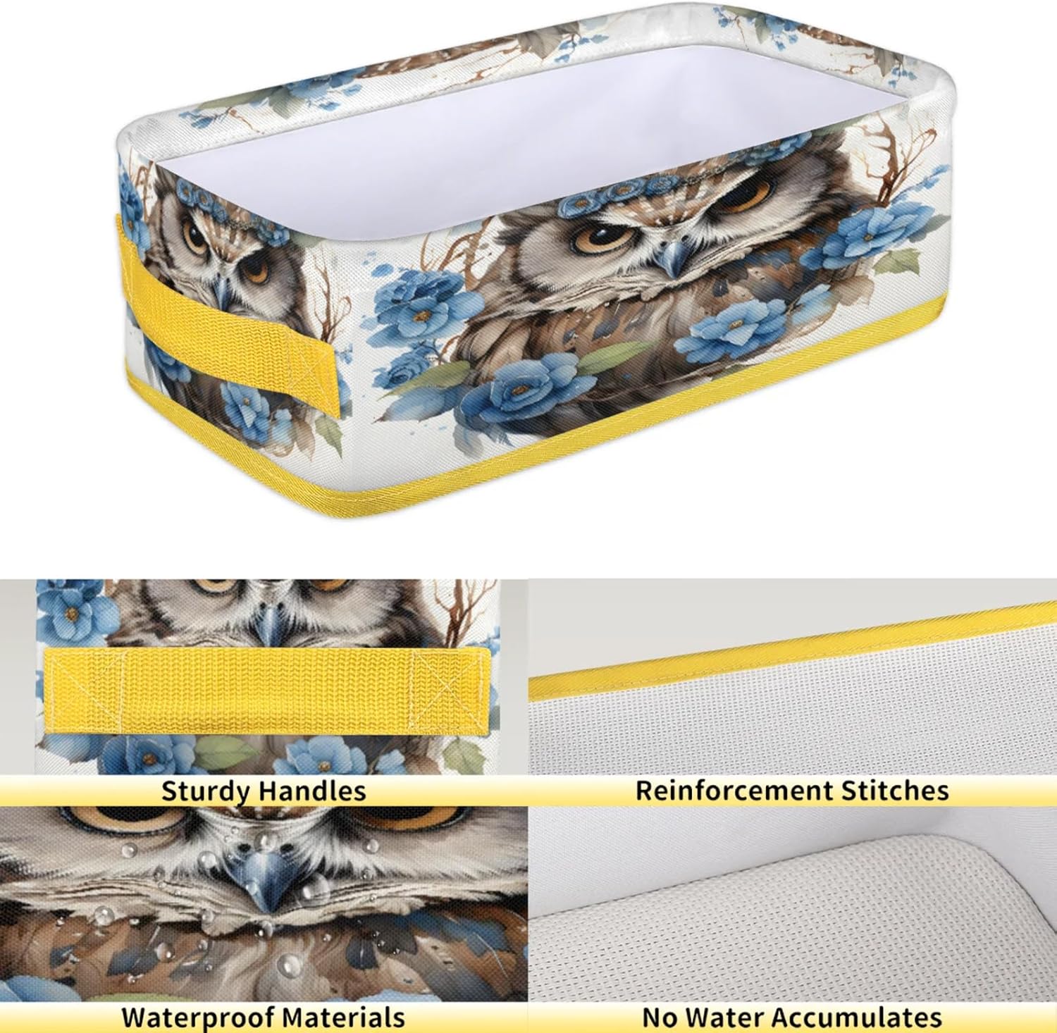 Snatocys Owl Toilet Paper Basket with Handles 1