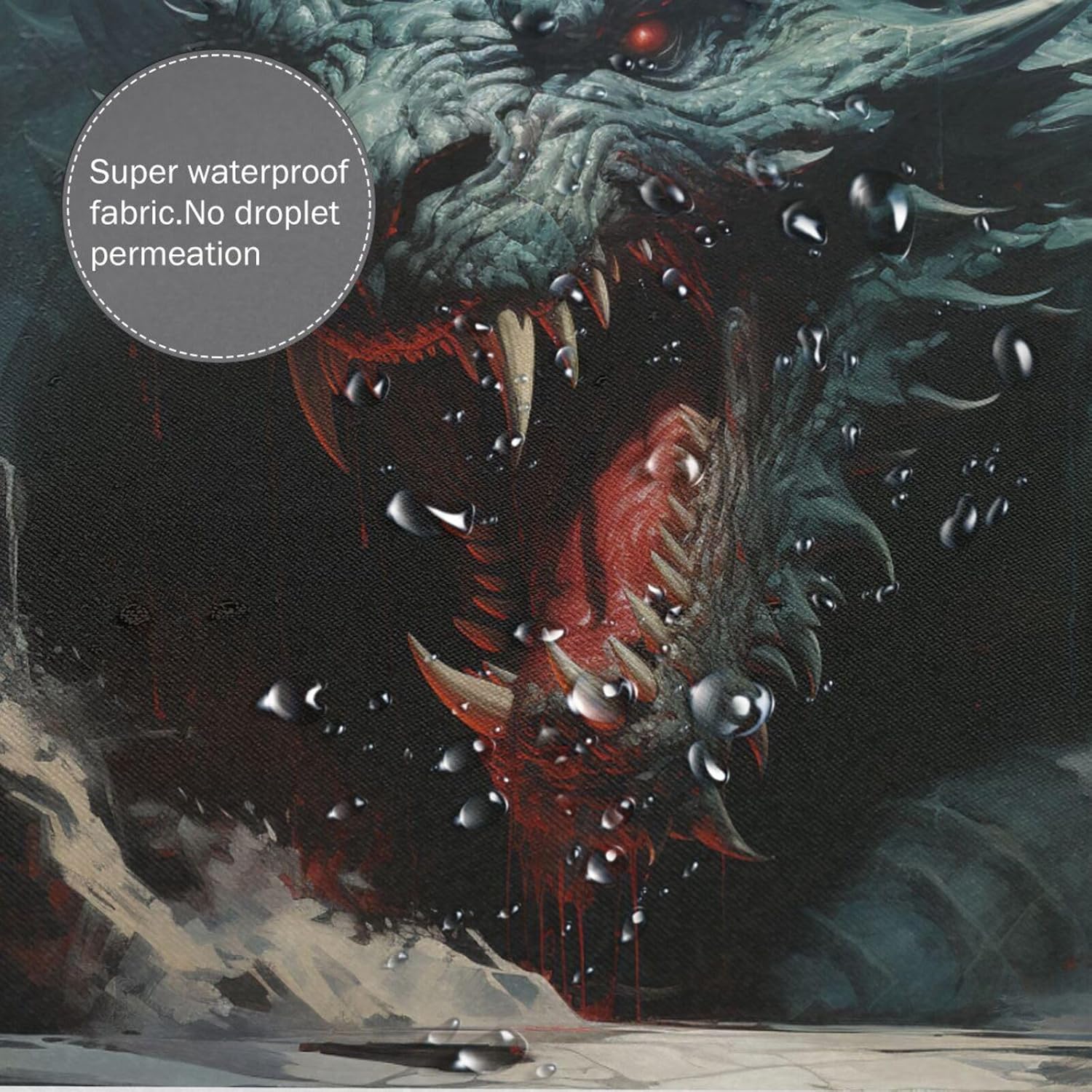 Roaring Dragon Shower Curtain Set with 12 Hooks 72x72in