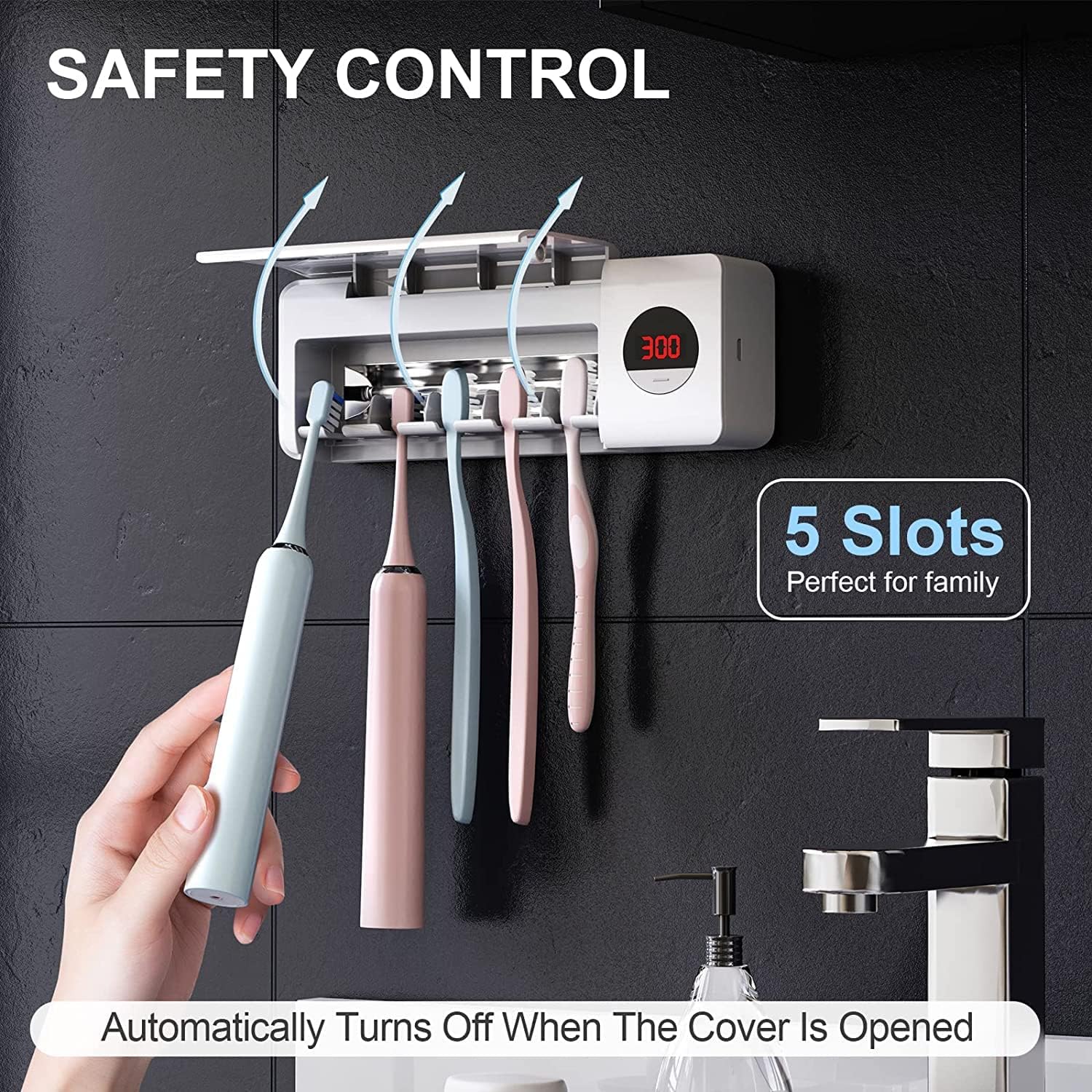 HouseGem Cordless Toothbrush Holder with Timer