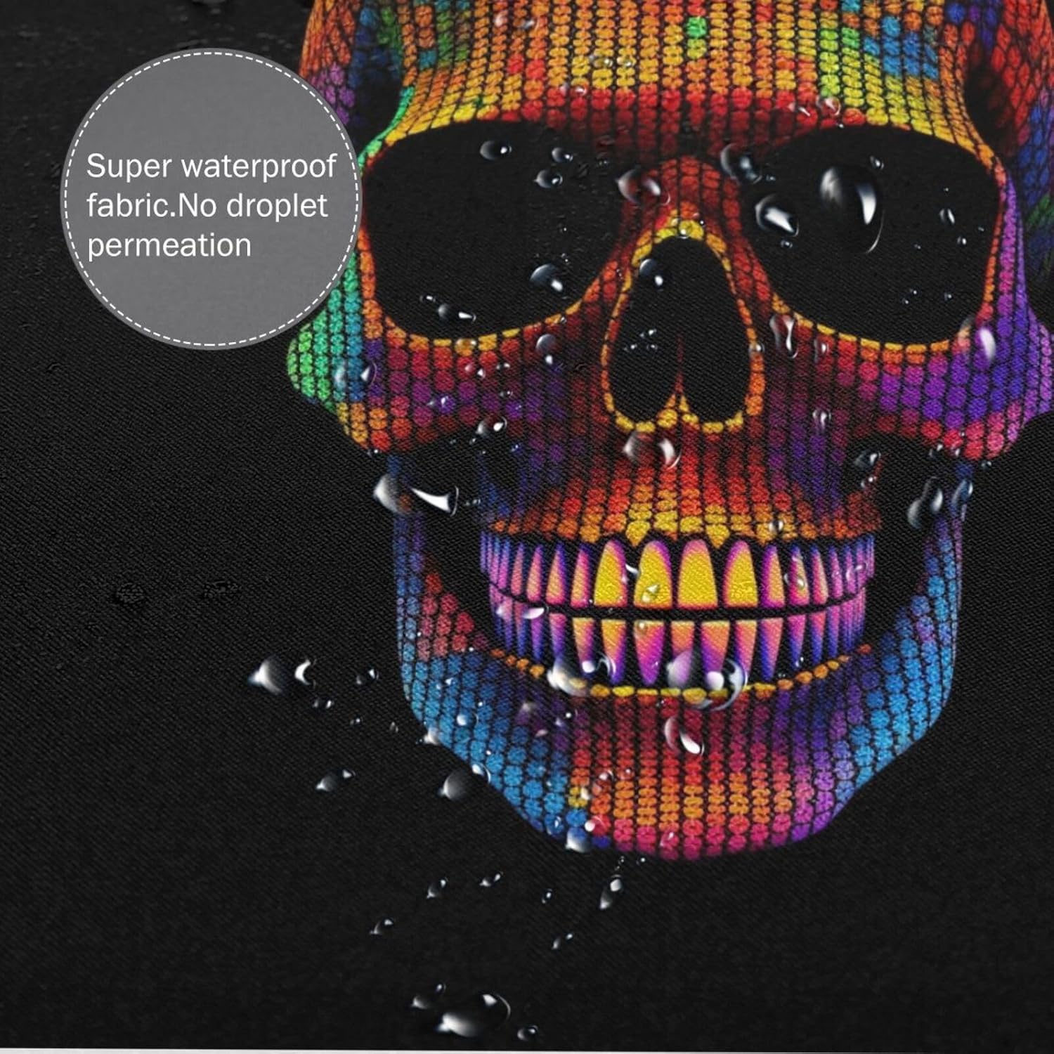 Sunglasses Skull Shower Curtain Set with 12 Hooks