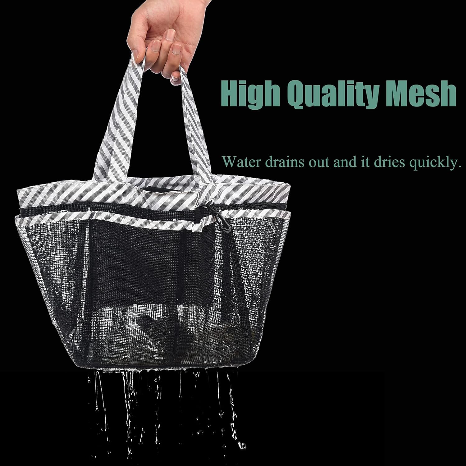 WEHUSE Extra Large Mesh Shower Caddy with Waterproof Inner Bag