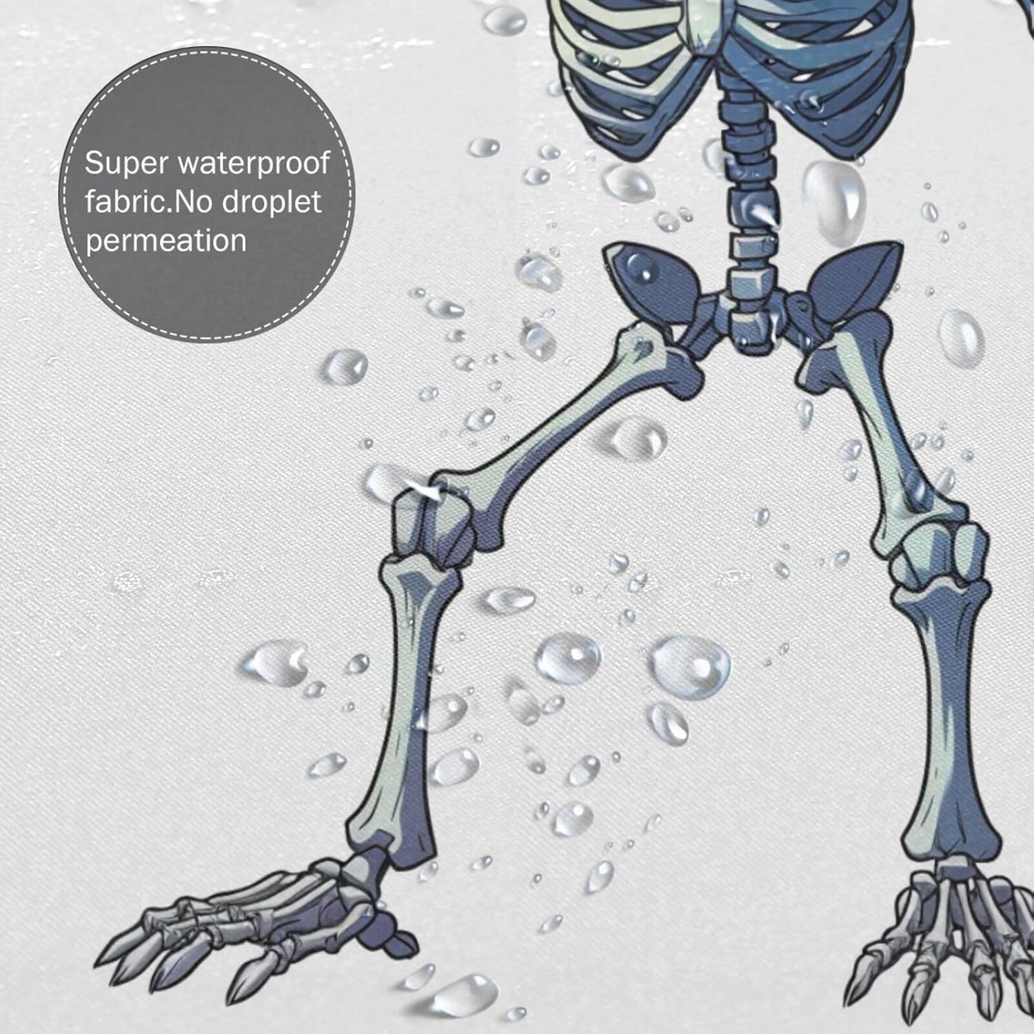 Battle Skeleton Waterproof Shower Curtain Set 72x72in