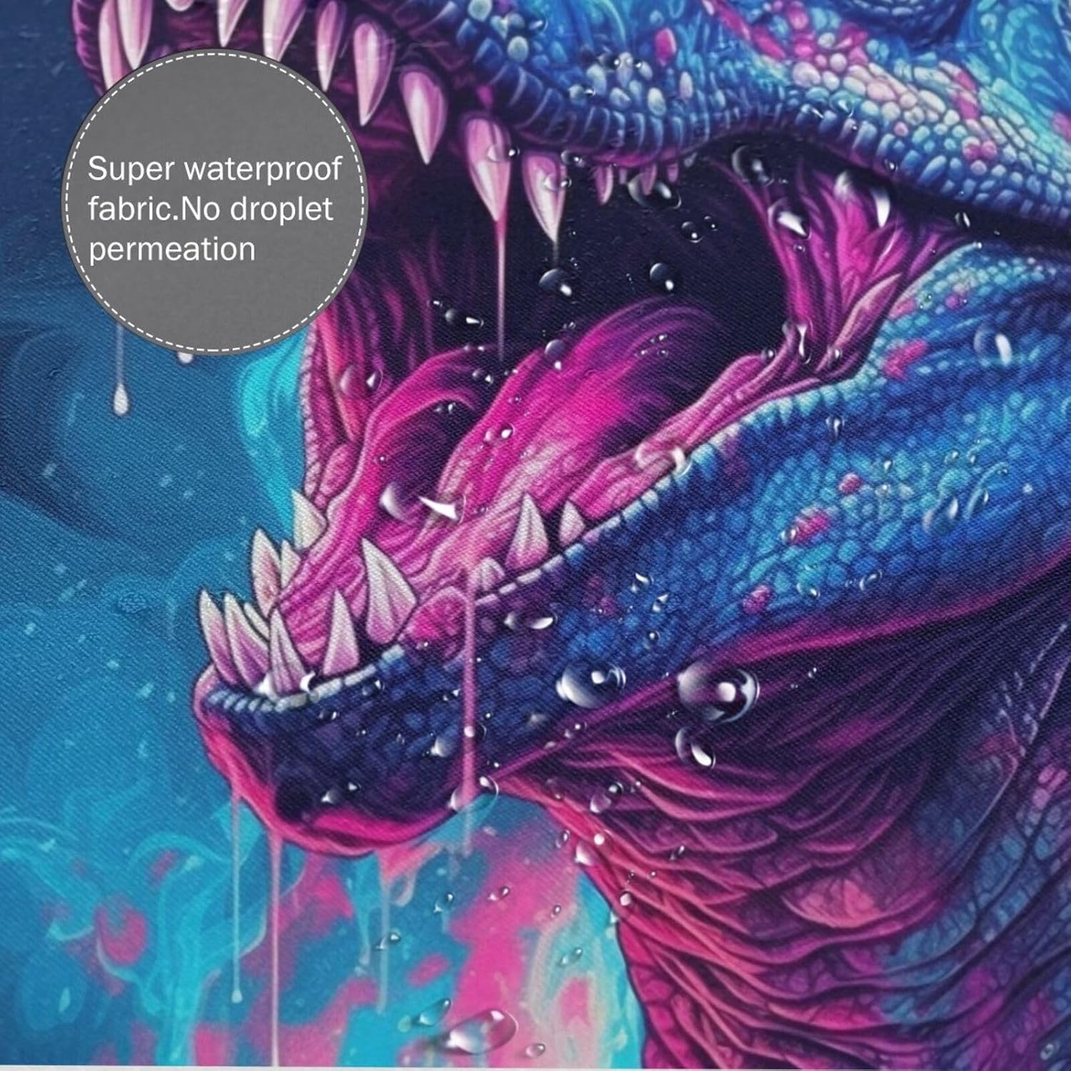 TIYAANDSY Roaring Dinosaur Shower Curtain Set 72x72in