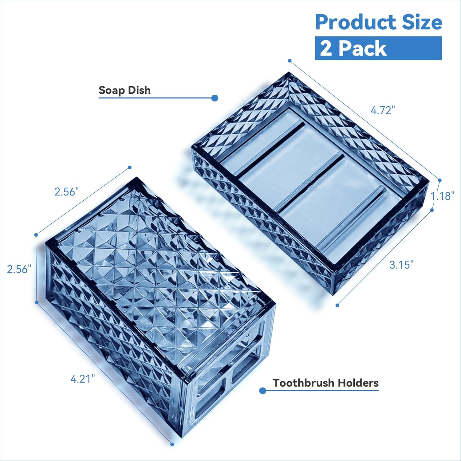 CDorigin 2PCS Blue Bathroom Accessories Set