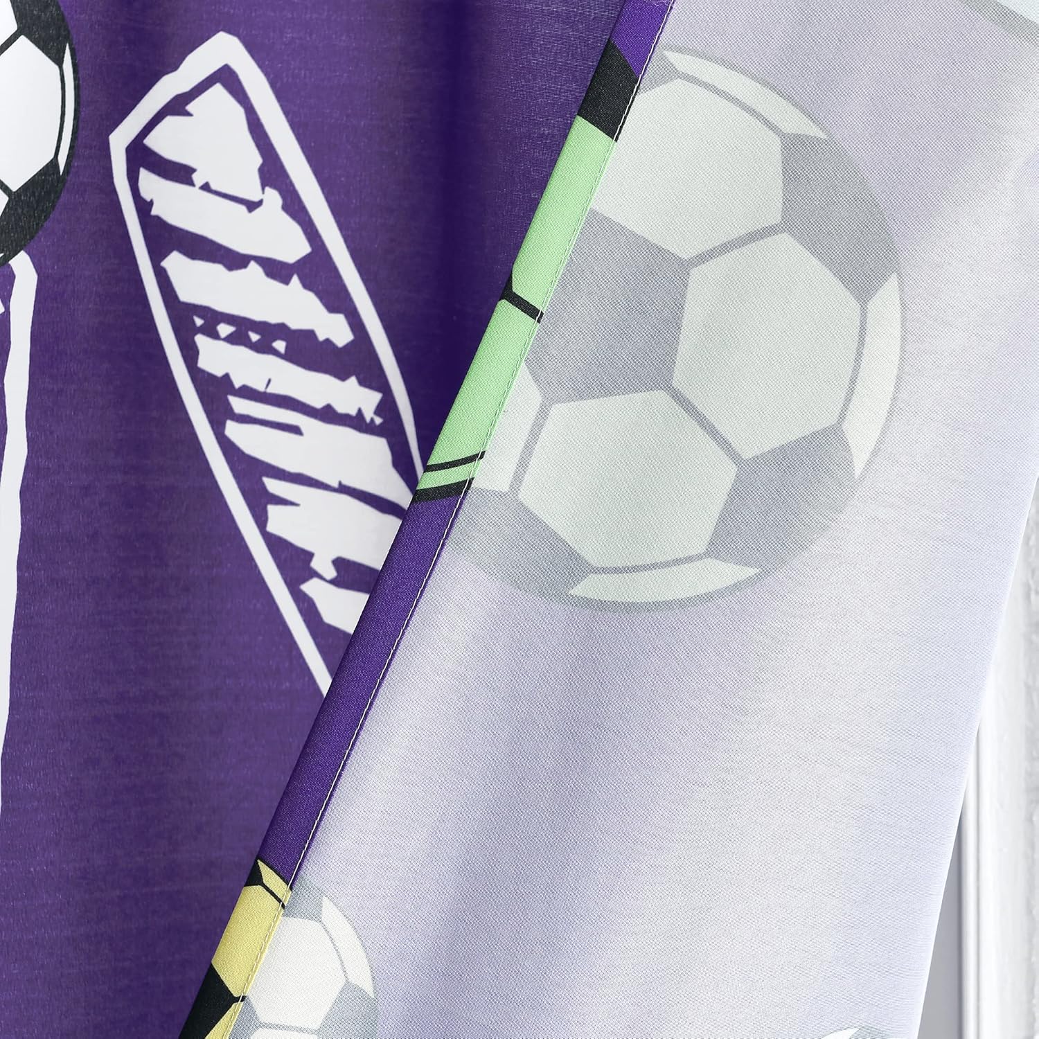 Lush Decor Girls Soccer Kick Shower Curtain 72x72 Purple 1
