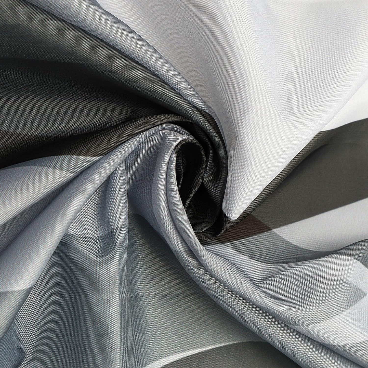 Grey Black Modern 3 in 1 Shower Curtain Set