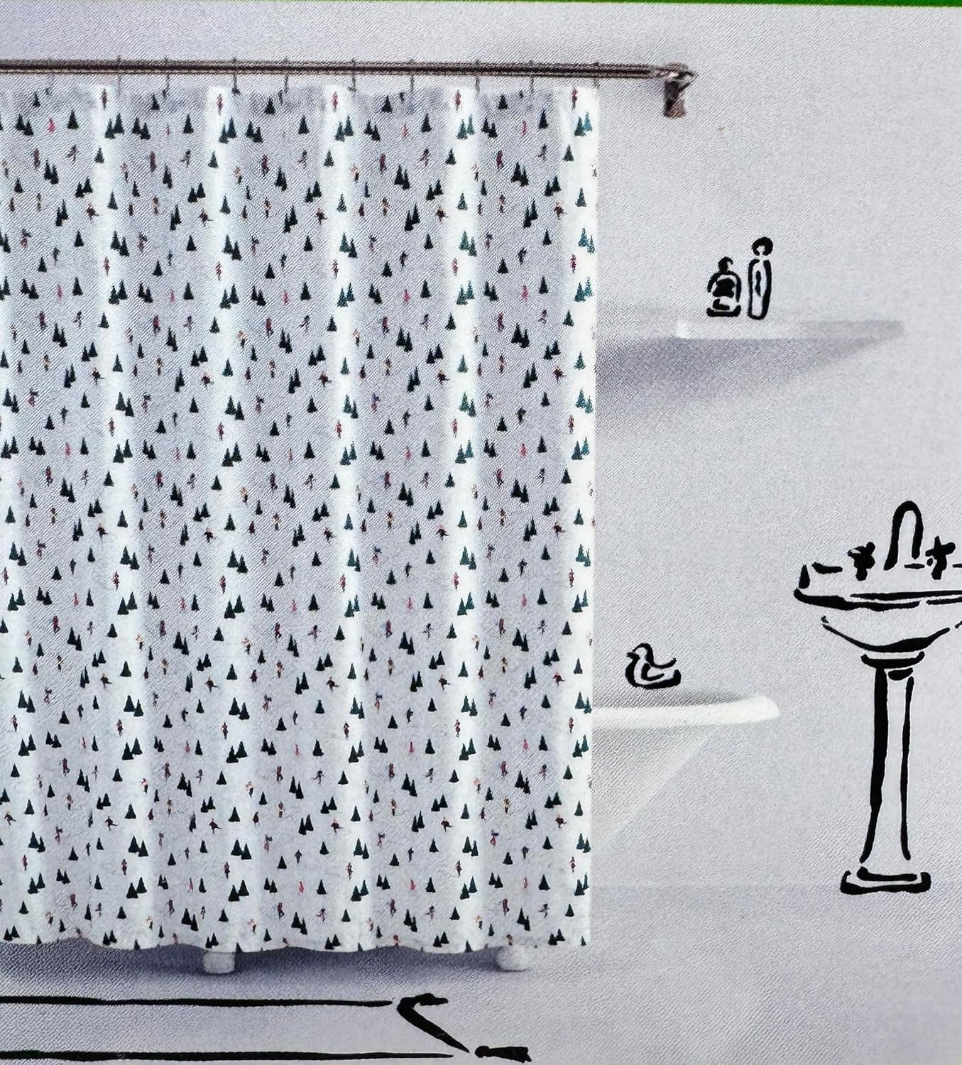 Kate Spade New York Skaters Printed Shower Curtain 72x72 Inches