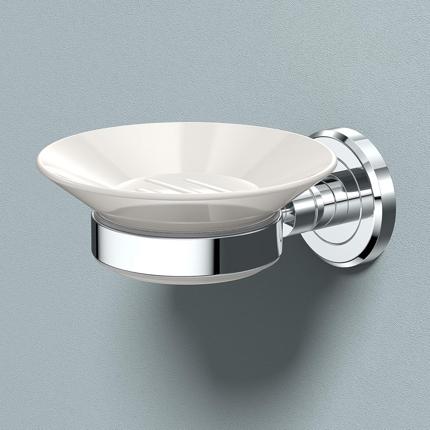 Gatco Latitude II Soap Dish Holder Chrome and White Combo